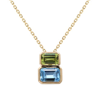 Valerie 14K Yellow Gold Emerald-Cut Swiss Blue Topaz Pendant