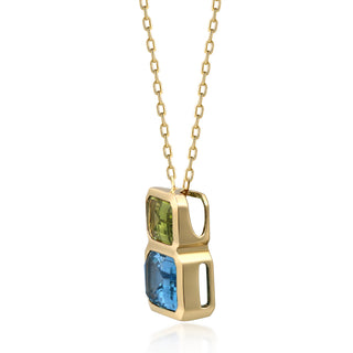 Valerie 14K Yellow Gold Emerald-Cut Swiss Blue Topaz Pendant