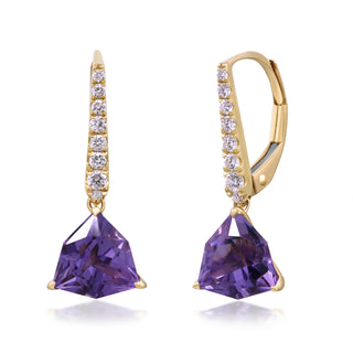Abby 10K Yellow Gold Trillion-Cut Pink Amethyst Earrings