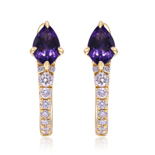 Abby 10K Yellow Gold Pear-Cut Amethyst Earrings