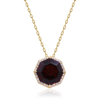 Valerie 10K Yellow Gold Round-Cut Garnet Pendant