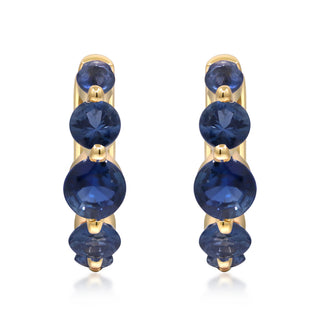 Abby 10K Yellow Gold Round-Cut Blue Sapphire Earrings