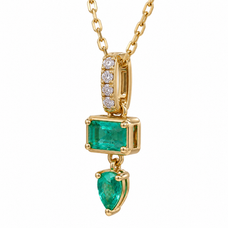 Amelie 14K Yellow Gold Emerald-Cut Zambian Emerald Pendant