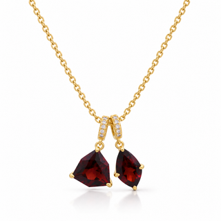 Abby 10K Yellow Gold Trillion-Cut Rhodolite Garnet Charms Pendant