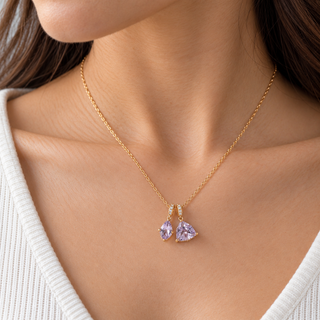 Abby 10K Yellow Gold Trillion-Cut Pink Amethyst Charms Pendant