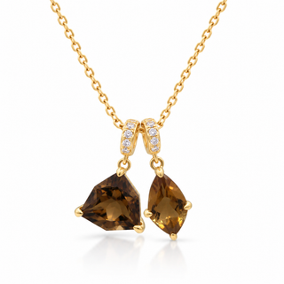 Abby 10K Yellow Gold Trillion-Cut Whisky Quartz Pendant