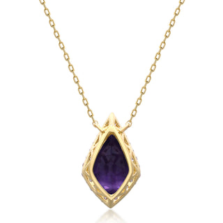 Valerie 10K Yellow Gold Pear-Cut Amethyst Pendant