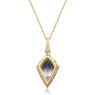 Valerie 10K Yellow Gold Pear-Cut Green Amethyst Pendant