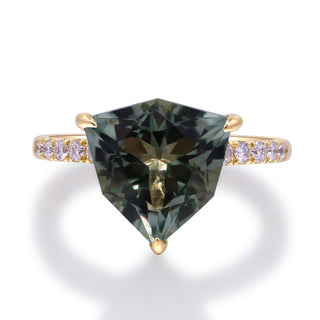 Valerie 10K Yellow Gold Trillion-Cut Green Amethyst Rings