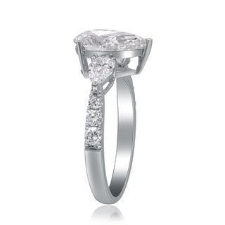 14K White Gold Pear-Cut LAB Grown Diamond Ring