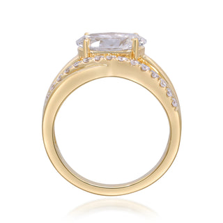 14K Yellow Gold Oval-Cut LAB Grown Diamond Ring