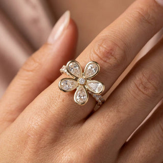 Ruth 14K Yellow Gold Round-Cut LAB Grown Diamond Rings