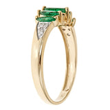 Regal Charm: Esther 10K Yellow Gold Marquise-Cut Natural Zambian Emerald Ring