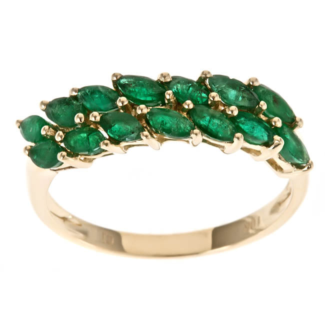 Madison 10K Yellow Gold Marquise-Cut Emerald Ring