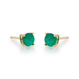 Haven 10K Yellow Gold Round-Cut Emerald Earring