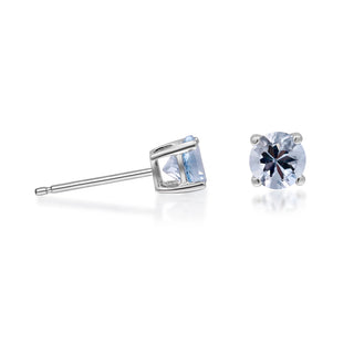Jaycee 14K White Gold Round-Cut Brazilian Aquamarine Earring