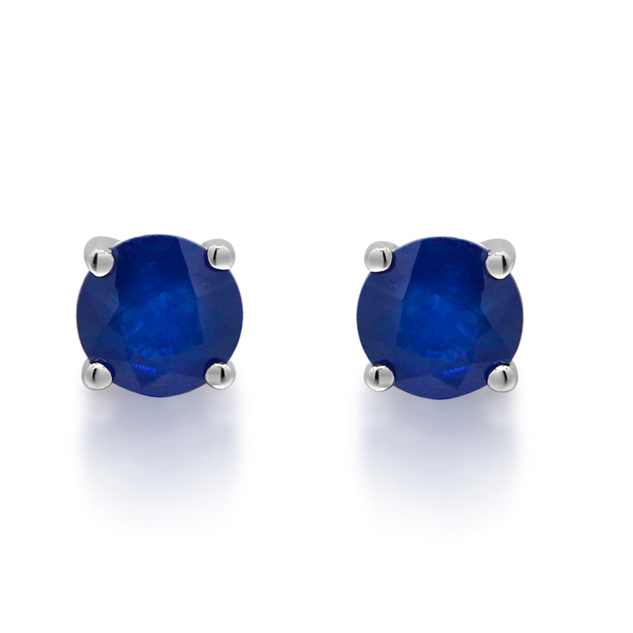 Willow 14K White Gold Round-Cut Ceylon Blue Sapphire Earrings
