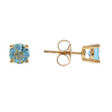 Alessandra 10K Yellow Gold Round-Cut Brazilian Aquamarine Earring