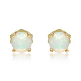 Emily 10K Yellow Gold Round-Cut African Opal Earrings
