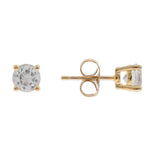 Celeste 10K Yellow Gold Round-Cut White Topaz Earring