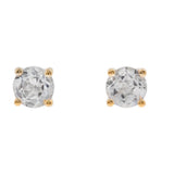 Celeste 10K Yellow Gold Round-Cut White Topaz Earring