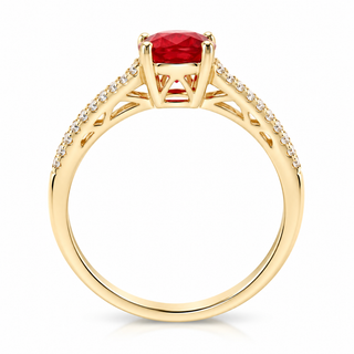 Esme 14K Yellow Gold Oval-Cut Mexican Fire Opal Ring