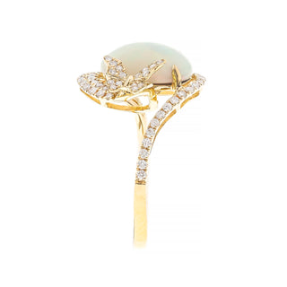 Gin and Grace Ramona 14K Yellow Gold Cabochon-Cut African Opal Ring 2/5tcw Band