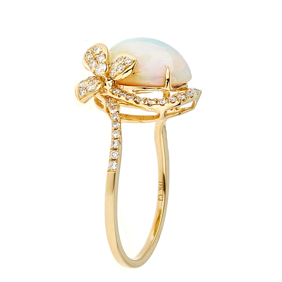 Amelia 14K Yellow Gold Oval-Cut Opal Ring