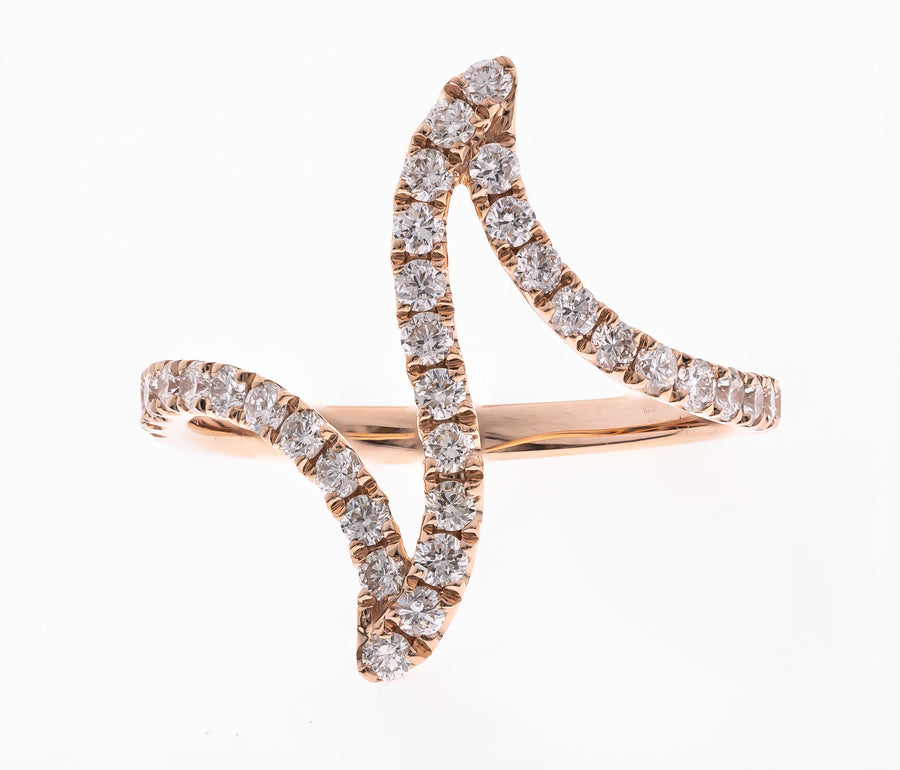 Angelique 10K Rose Gold Round-Cut White Diamond Ring