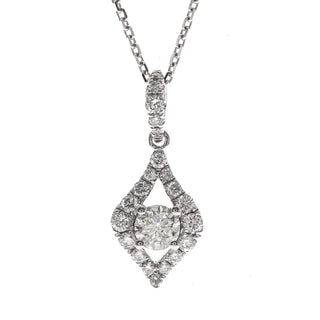 Emery 14K White Gold Round-Cut White Diamond Pendant