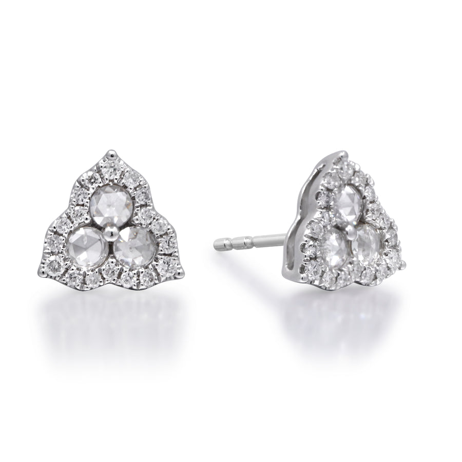 Amelia 14K White Gold Round-Cut White Diamond Earrings