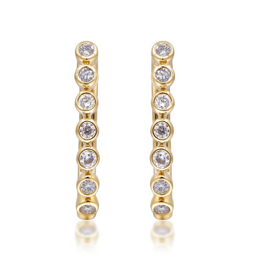 Arabella 18K Yellow Gold Round-Cut White Diamond Earring
