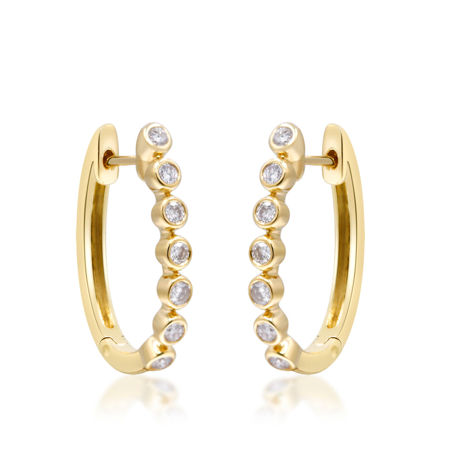 Arabella 18K Yellow Gold Round-Cut White Diamond Earring