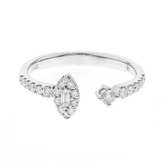 Megan 10K White Gold Round-Cut White Diamond Ring