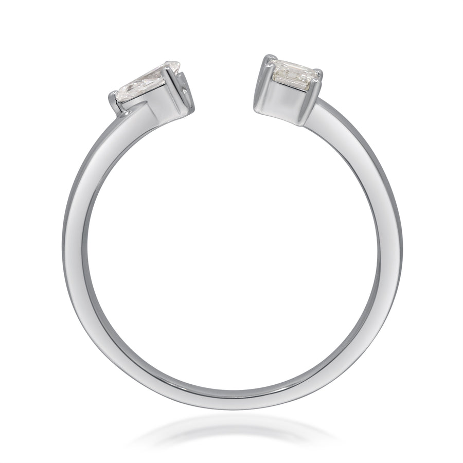 Amelia 10K White Gold Round-Cut White Diamond Ring