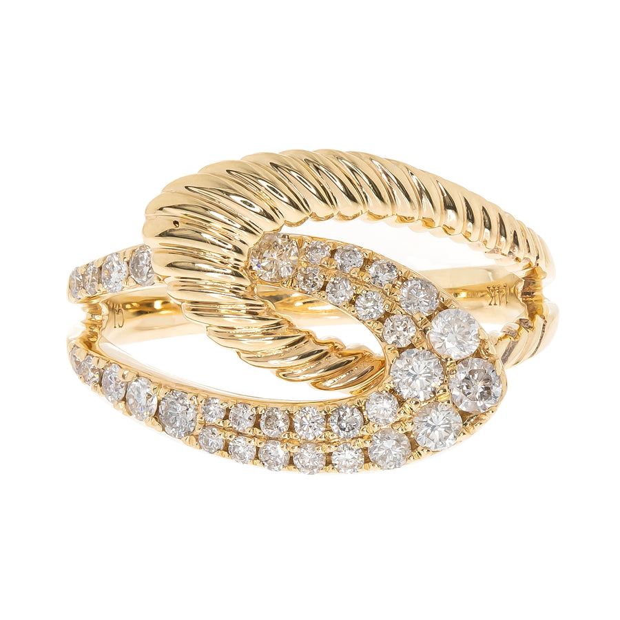 Amelia 14K Yellow Gold Round-Cut White Diamond Ring