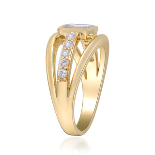 14K Yellow Gold Emerald-Cut LAB Grown Diamond Ring