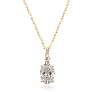 14K Yellow Gold Oval-Cut LAB Grown Diamond Pendant