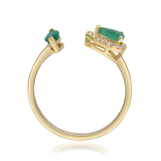 Calliope 10K Yellow Gold Pear-Cut Emerald Ring