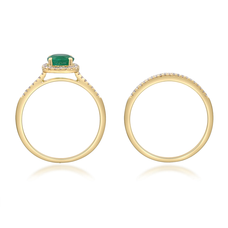 Amelia 14K Yellow Gold Cushion-Cut Emerald Ring