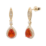 Kennedy 14K Yellow Gold Pear-Cut Mexican Fire Opal Earring