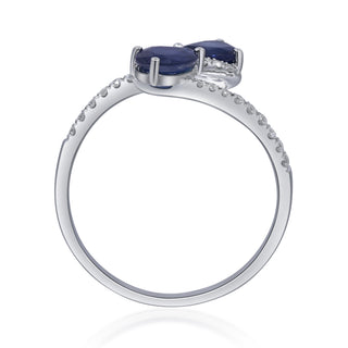 Jaycee 14K White Gold Pear-Cut Ceylon Blue Sapphire Ring