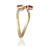 Frances 10K Yellow Gold Pear-Cut Mozambique Ruby Ring