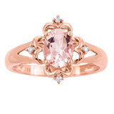 Lyra 10K Rose Gold Oval-cut Madagascar Morganite Ring