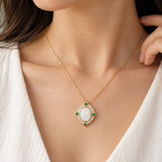 Sloane 14K Yellow Gold Oval-Cut Ethiopian Opal Pendant
