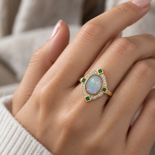 Sloane 14K Yellow Gold Oval-Cut Ethiopian Opal Ring