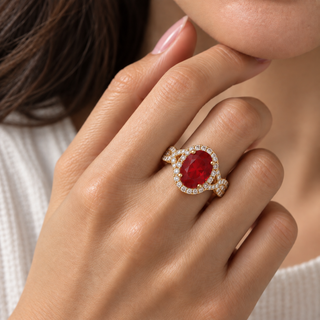 Esme 14K Yellow Gold Oval-Cut Mexican Fire Opal Ring