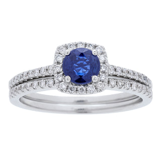 Aileen 14K White Gold Round-Cut Ceylon Blue Sapphire Ring