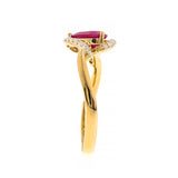 Lilah 10K Yellow Gold Pear-Cut Mozambique Ruby Ring