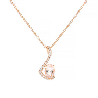 Julianna 10K Rose Gold Oval-Cut Madagascar Morganite Pendant
